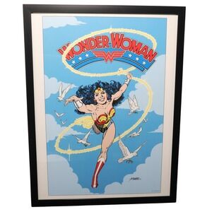 Wonder Woman Framed 12x16 Classic Flying Poster Art by George Pérez | DC Comics